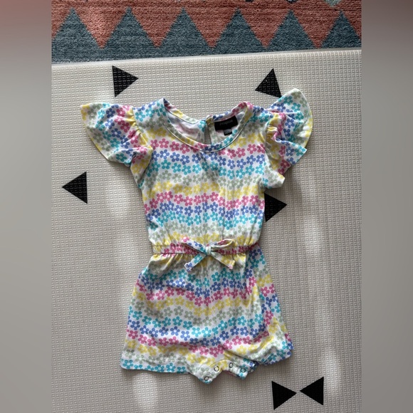 Picapino|Baby girl toddler short sleeve romper in boho floral•••Colorful,18M - Picture 1 of 5